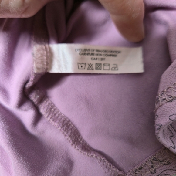 La Vie En Rose Pajama Top In Pink With Delicate Floral Pattern Size M - Picture 7 of 8